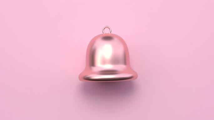 最小抽象运动动画金属玫瑰金形状3d渲染粉色场景平躺树圣诞假期概念