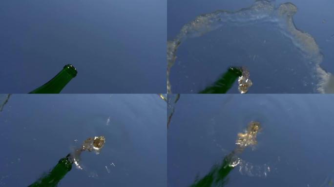 从瓶子里倒香槟