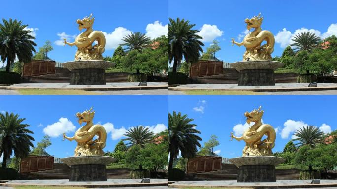 普吉岛的延时中国金龙雕像