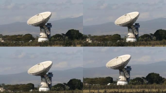 用于广播通信信号的卫星天线，抛物面天线，肯尼亚，慢动作