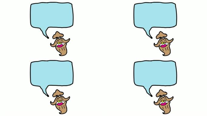 孩子们画白色背景，主题为气泡和胡须