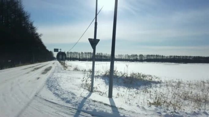 从车窗看雪景北海道