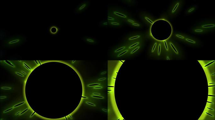 抽象黑色合并粒子-循环绿色