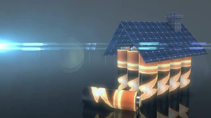 光伏电池太阳能电池板绿色可再生能源存储未来3d渲染