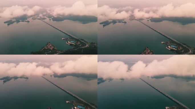 云海中的千岛湖大桥