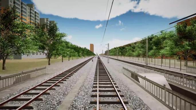 虚拟铁路线路场景火车