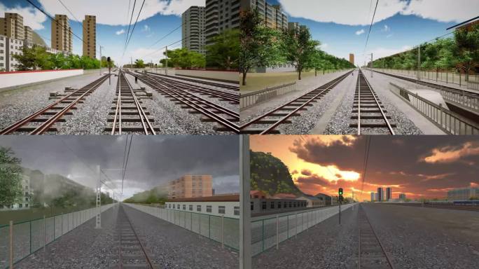虚拟铁路线路场景火车