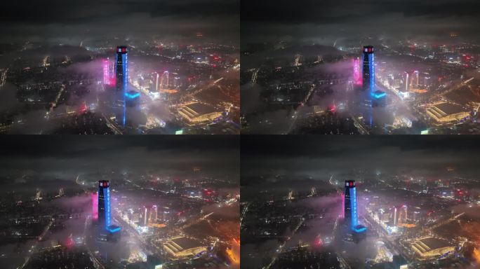 4K东莞城市夜景航拍