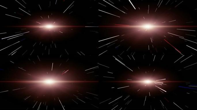 星光灿烂的发光灯在超空间中飞行极快的光速，直到太空隧道的尽头-用于背景光快速概念。