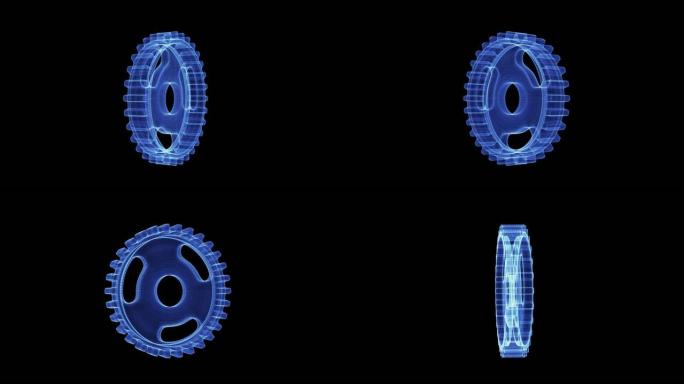旋转齿轮的全息图