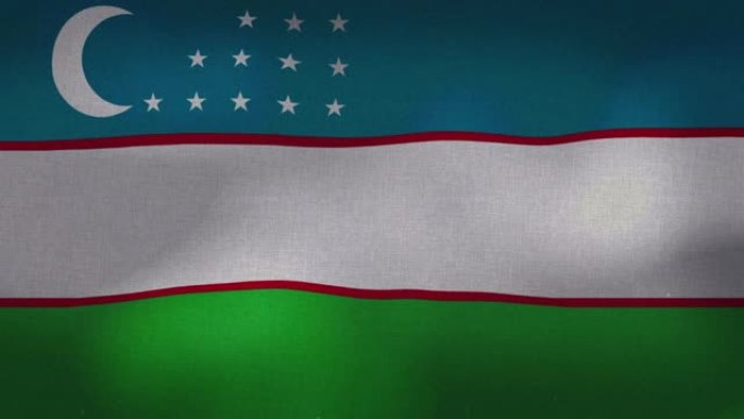 乌兹别克斯坦国旗飘扬