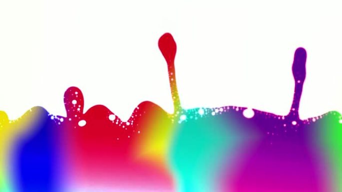 彩色漆混合飞溅在一起的彩虹