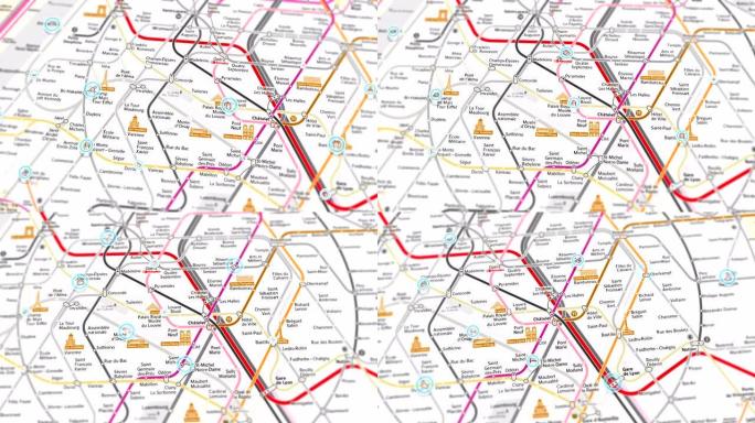 巴黎地铁地图本地化-无缝4k环路