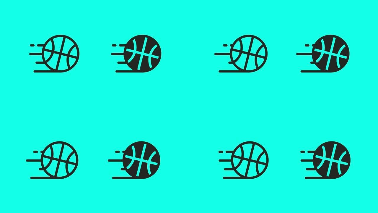 篮球图标-矢量动画