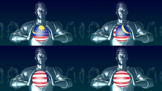 男子手持马来西亚国旗作为全球范围
