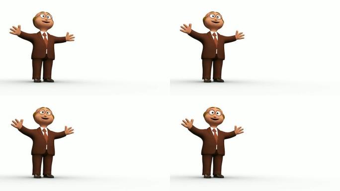 拥有复制空间的快乐3D商人