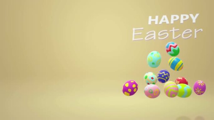 节日内容的复活节彩蛋3d渲染。