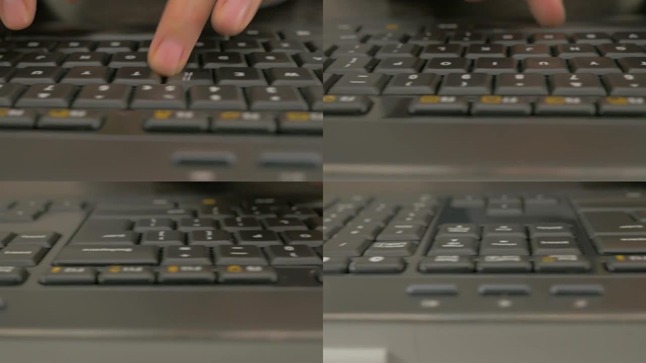 女性在键盘上打字多莉4K 2160p UHD镜头-女性使用无线键盘进行文本打字4K 3840X216