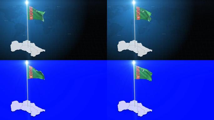 土库曼斯坦4 k的旗帜