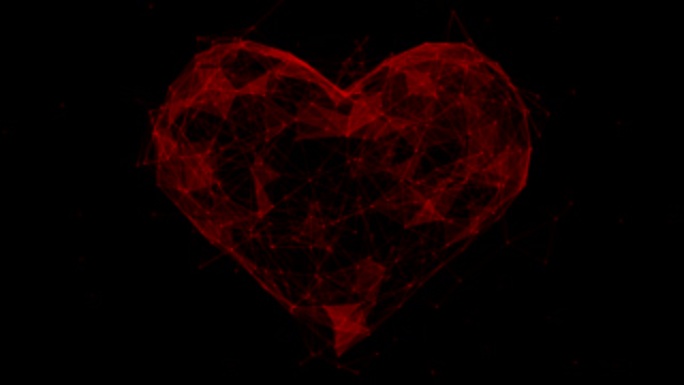 红心低聚未来爱情和情人节动画4k视频。