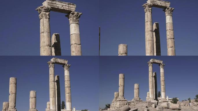约旦安曼城堡的罗马柱