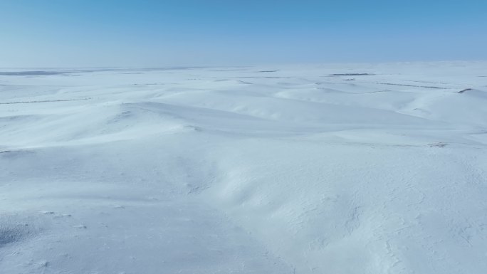 内蒙古呼伦贝尔雪原自然风光航拍