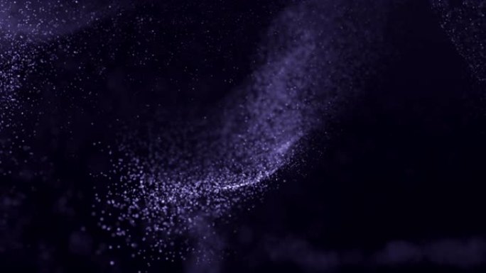 闪闪发光的粒子在太空中扩散。具有景深的抽象4k背景动画。