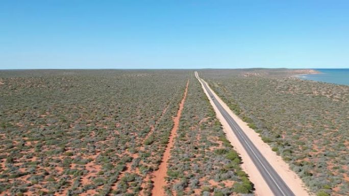 澳大利亚西海岸一条无声高速公路的航拍