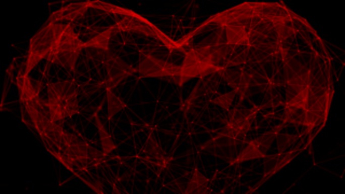 红心倾斜丛未来派爱情和情人节动画4k视频。