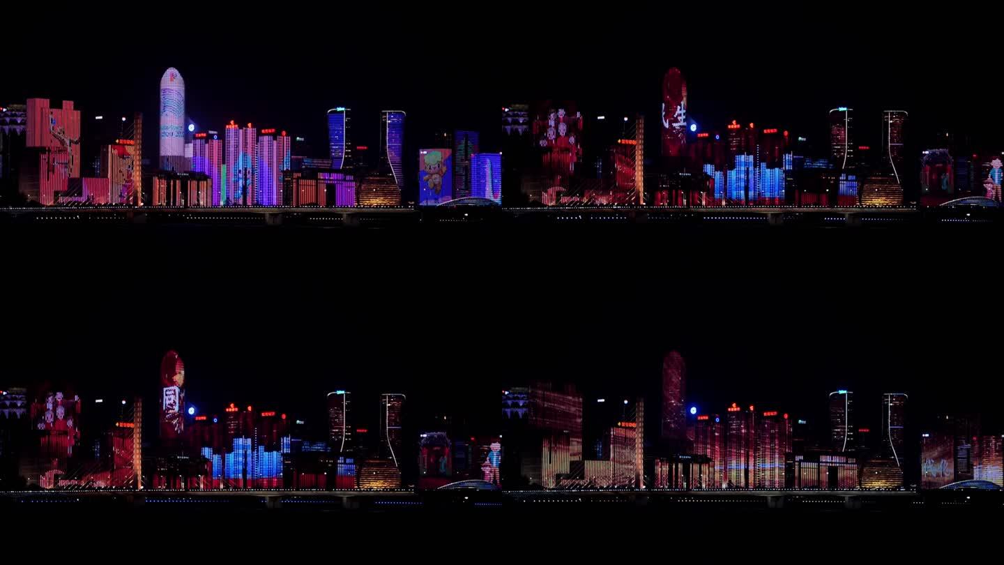 杭州亚运会灯光秀慢镜视频