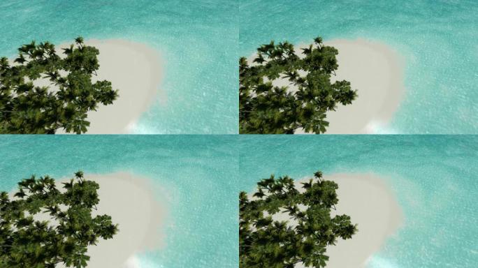白沙海滩热带岛屿，无人机天线4k