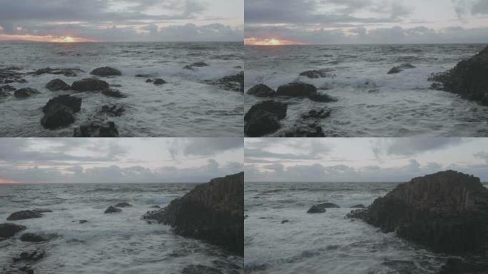 北爱尔兰wave砸巨型铜锣石的平移视图