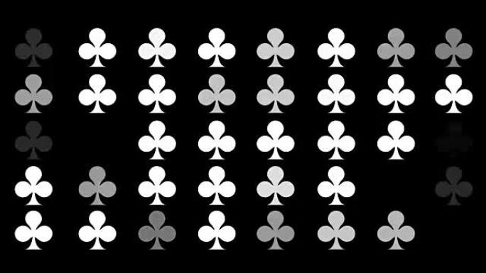 黑屏中一组俱乐部图标的闪烁背景