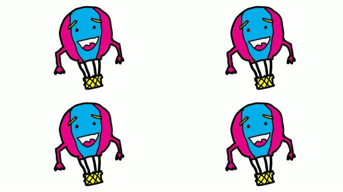 儿童画以气球为主题的白色背景