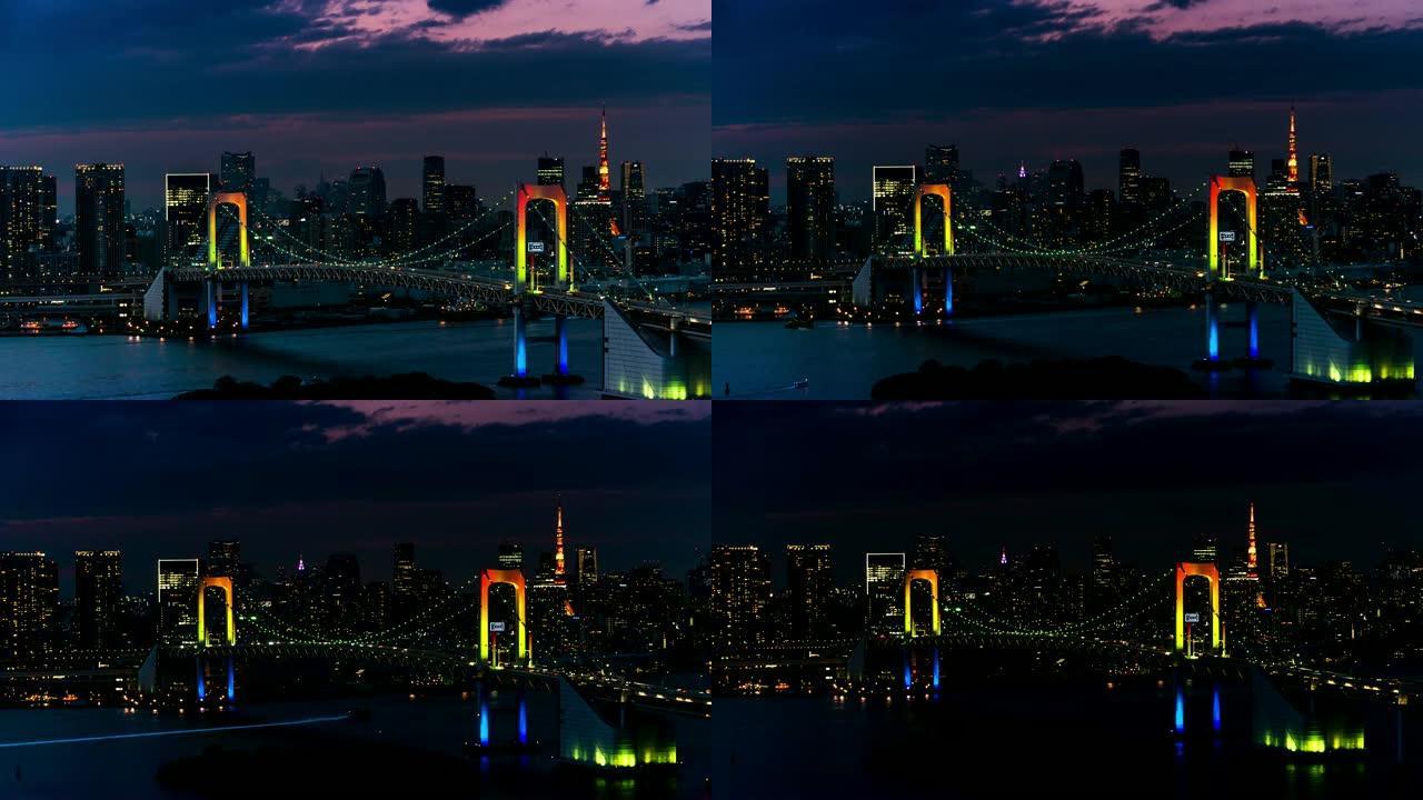 日落时空中东京彩虹桥