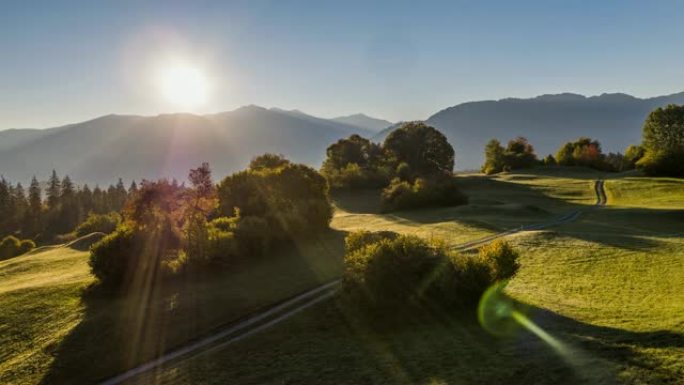 日出山自然场瑞士航空4k