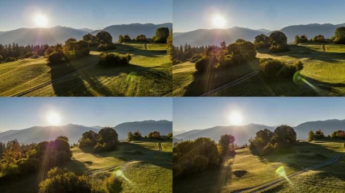 日出山自然场瑞士航空4k