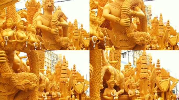 泰国佛陀日的蜡烛游行