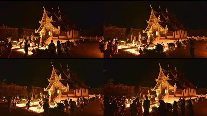 4k，timelapse，tonkwen Temple，清迈，泰国-2017年5月: 人们在Visa