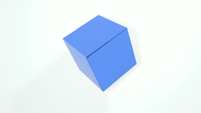 蓝色立方体飞行的抽象3d动画。4k镜头。