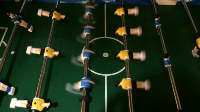 足球桌上足球视频。足球运动员运动茶