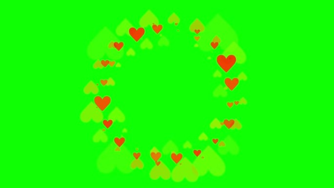 绿色背景与动心形状
