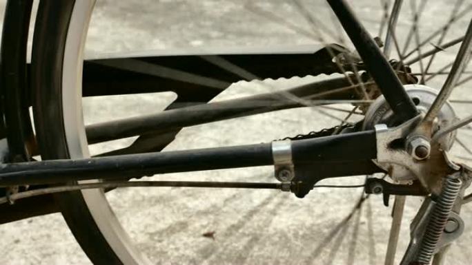 多莉拍摄特写复古风格自行车后轮