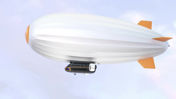漂浮在天空的银色飞艇
