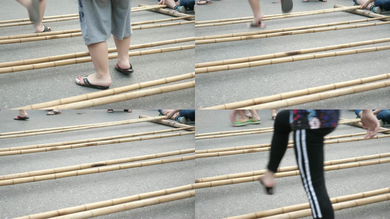 人们喜欢在越南河内的周末街上玩耍