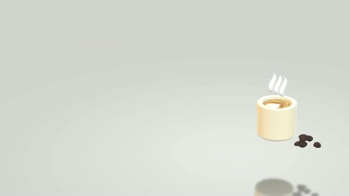咖啡杯3d渲染热饮内容。