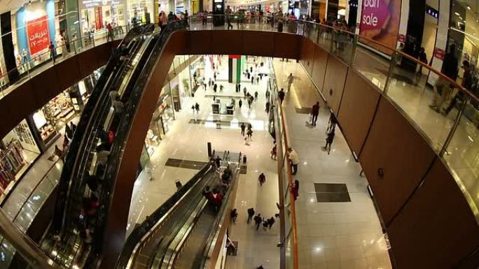 时间流逝阿拉伯联合酋长国阿联酋的迪拜购物中心