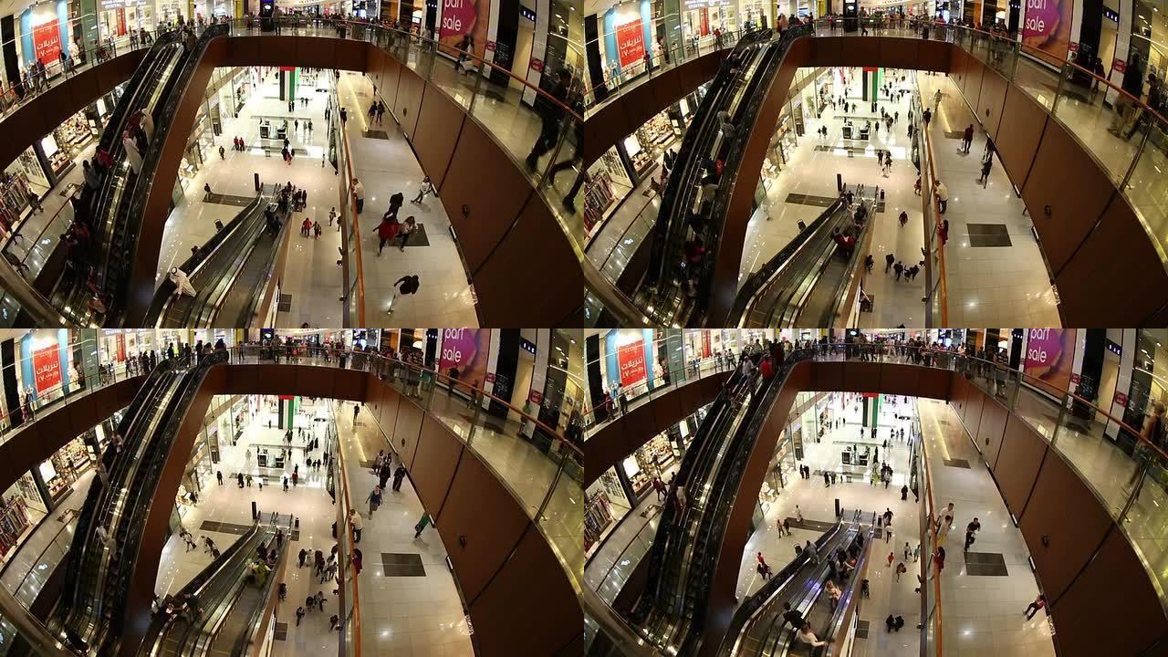 时间流逝阿拉伯联合酋长国阿联酋的迪拜购物中心
