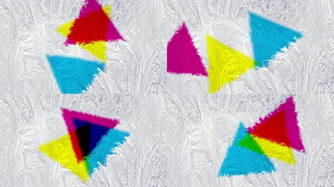 霜冻几何颜色形状: 三角形