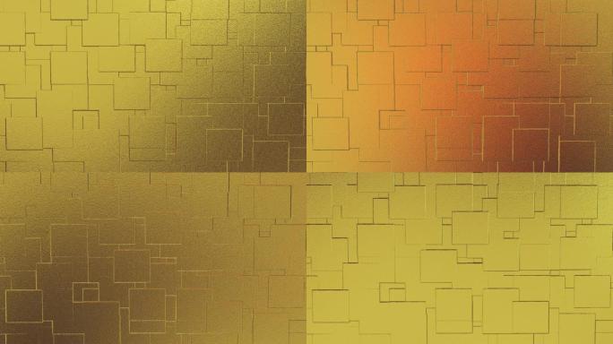 抽象几何金色背景瓷砖纹理无缝循环背景3D渲染